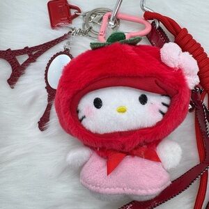 Hello Kitty Red and Pink Plush Keychain